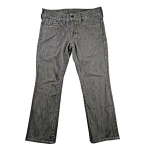 True Religion Ricky Jeans Men's 34 (Fits 37x29.5) Flap Pockets Gray Preppy USA